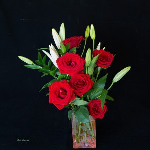 8 Shot photo stack of Roses and Lily Buds